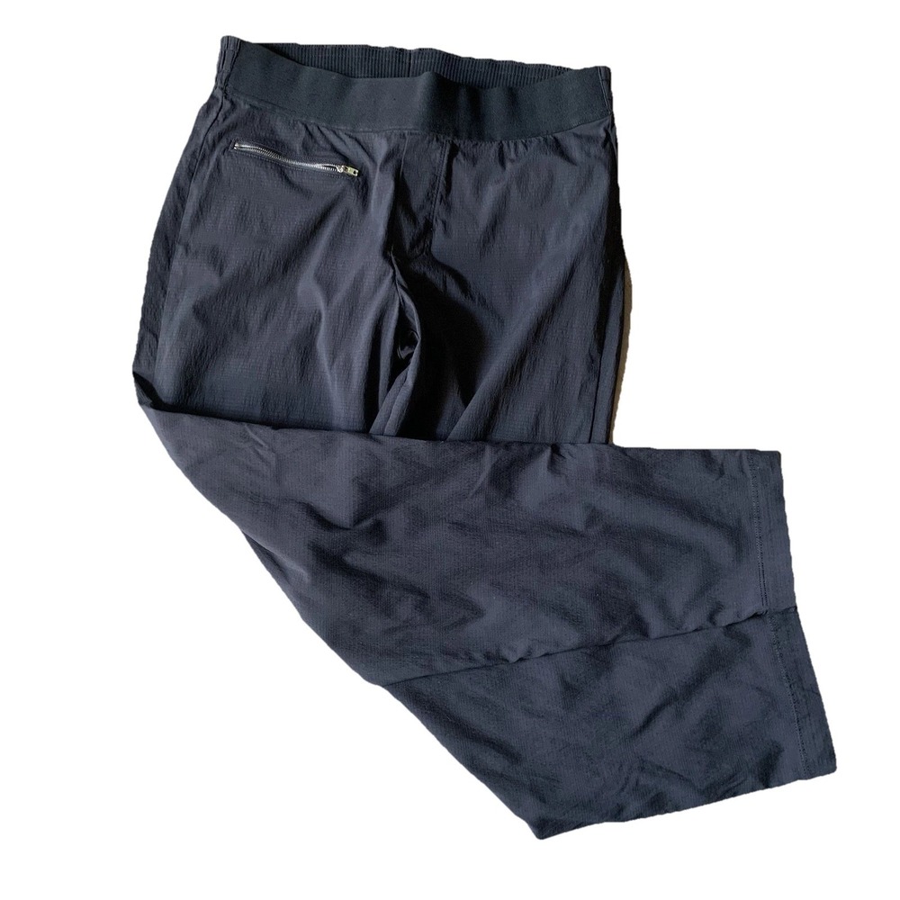 Athleta Womens Mod Trekkie Crop Zip Ankle Pant - Black Size 6) 95% NYLON